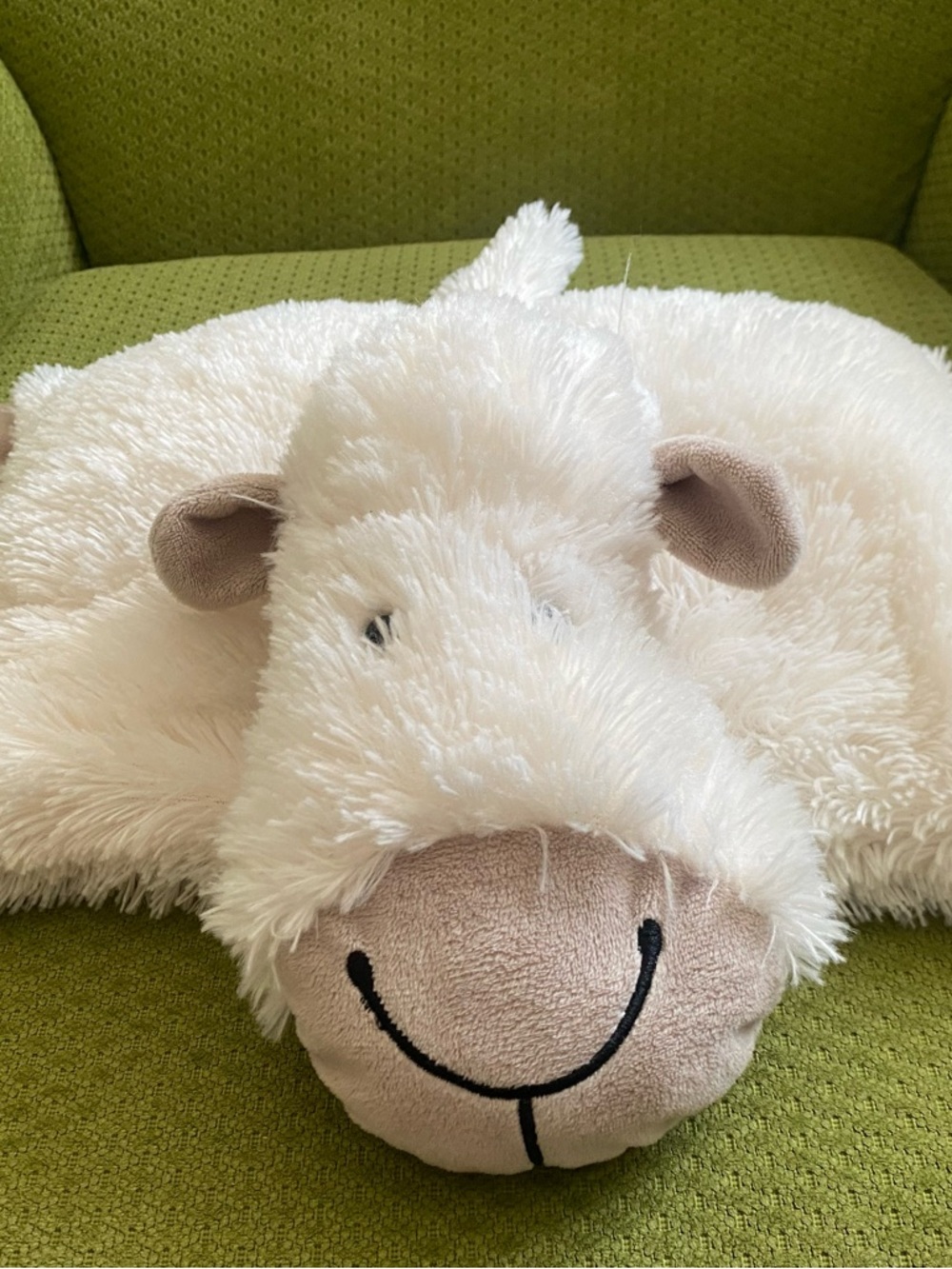 Jellycat Cream and Tan Sheep Plush Pillow